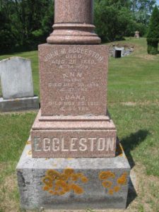 Grave marker for John Mitchell Eggleston and his two wives, Old Kinne Cemetery, Antwerp