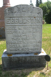 Monument of Joel and Sophia Eggleston and three of their children, Old Kinne Cemetery