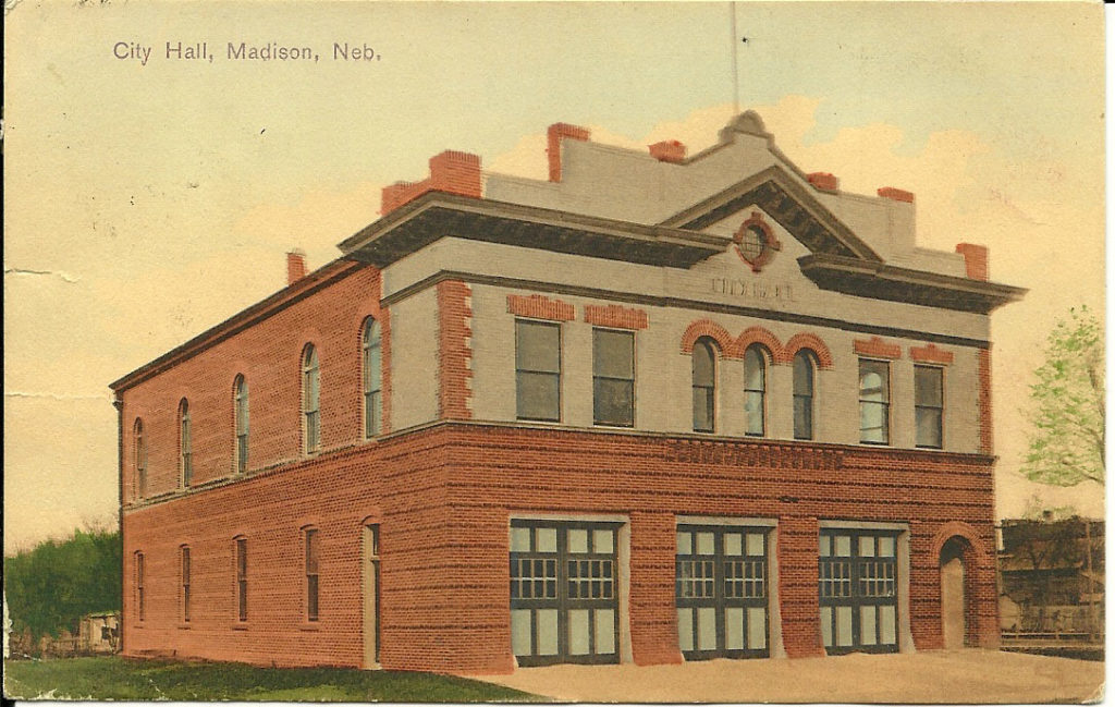Postcards City Hall, Madison, NE