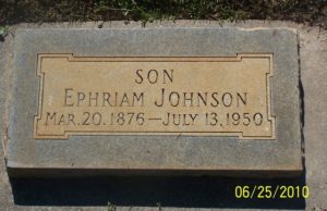 Headstone of Ephraim Johnson
